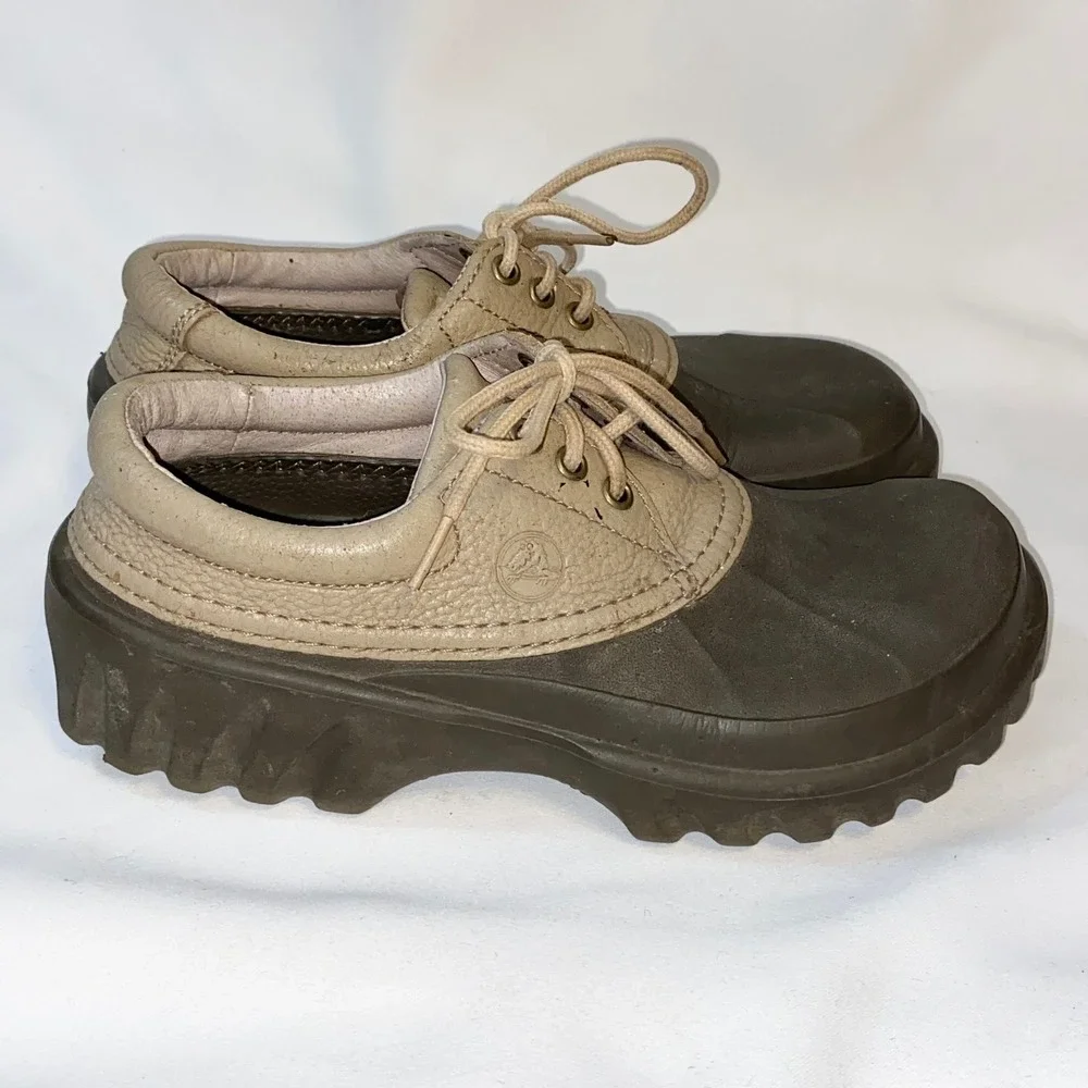 Crocs All Terrain Axle Duck Boots Leather Trim Waterproof‎ Islander M 8 W 9